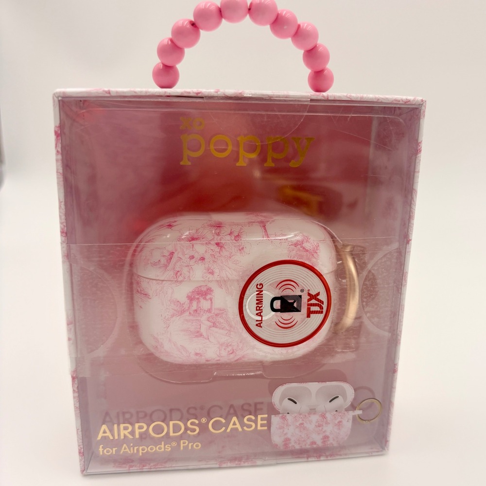 XO Poppy AirPods Pro Case Pink White Toile de Jouy Floral Protective Cover NIB